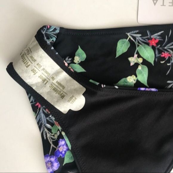 ATHLETA Striped Floral Bikini Bottom Black Size Small - Picture 7 of 7